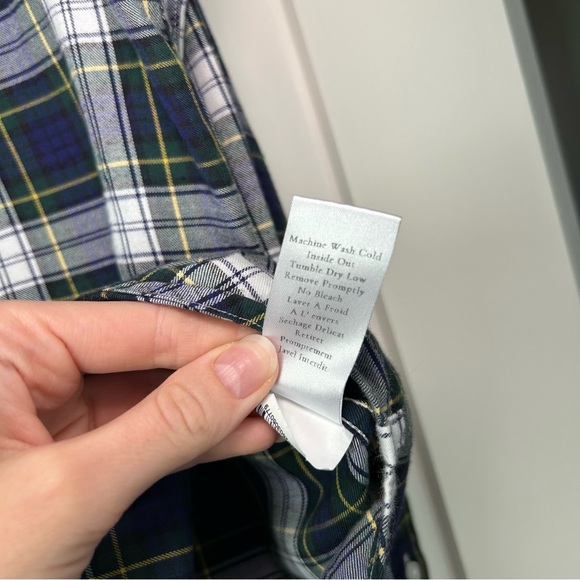 Frank & Eileen Eileen Relaxed Button-Up Shirt Blue/Green Plaid Size XXS - Picture 7 of 8